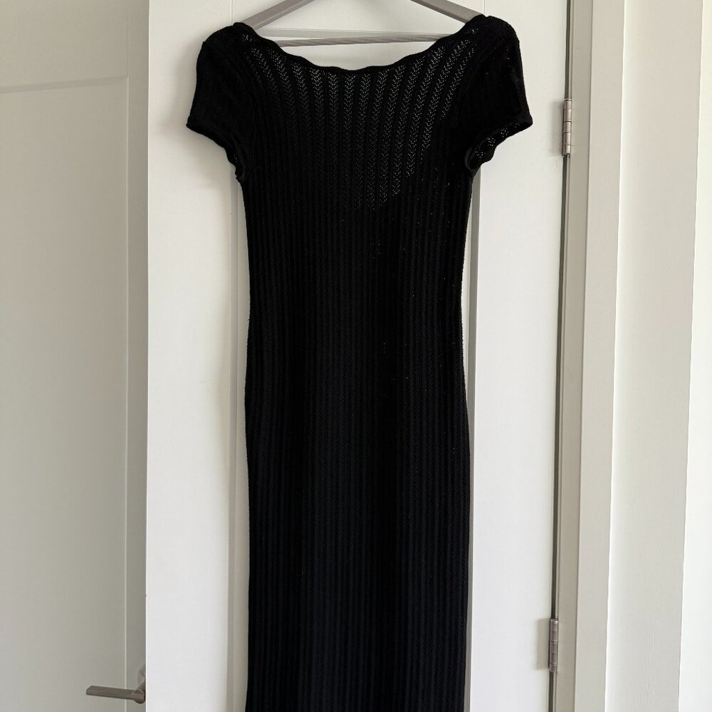 Aritzia, Wilfred Black Knitted Dress With A Swooped Back